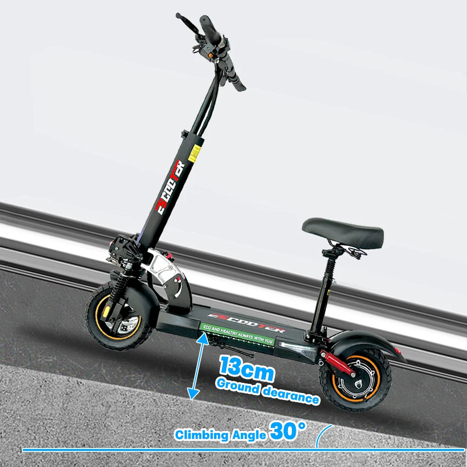 800W Foldable Electric Kick Scooter — 45 km/h Top Speed, 45–55 km Range, 10-Inch Off-Road Tires