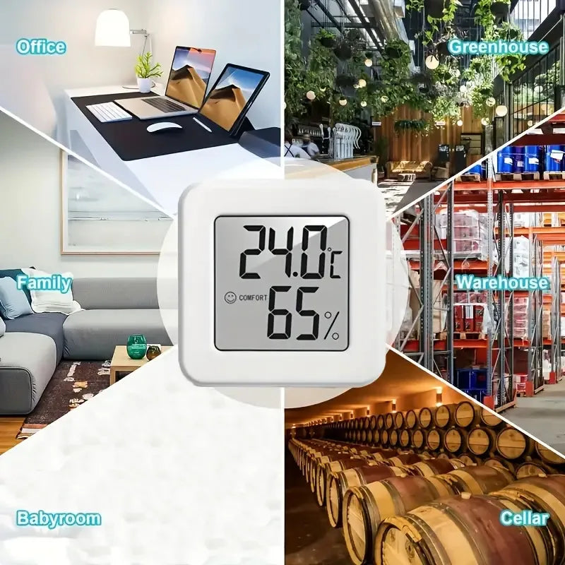Mini Digital Indoor Thermometer and Hygrometer – Portable Temperature and Humidity Monitor for Bedroom