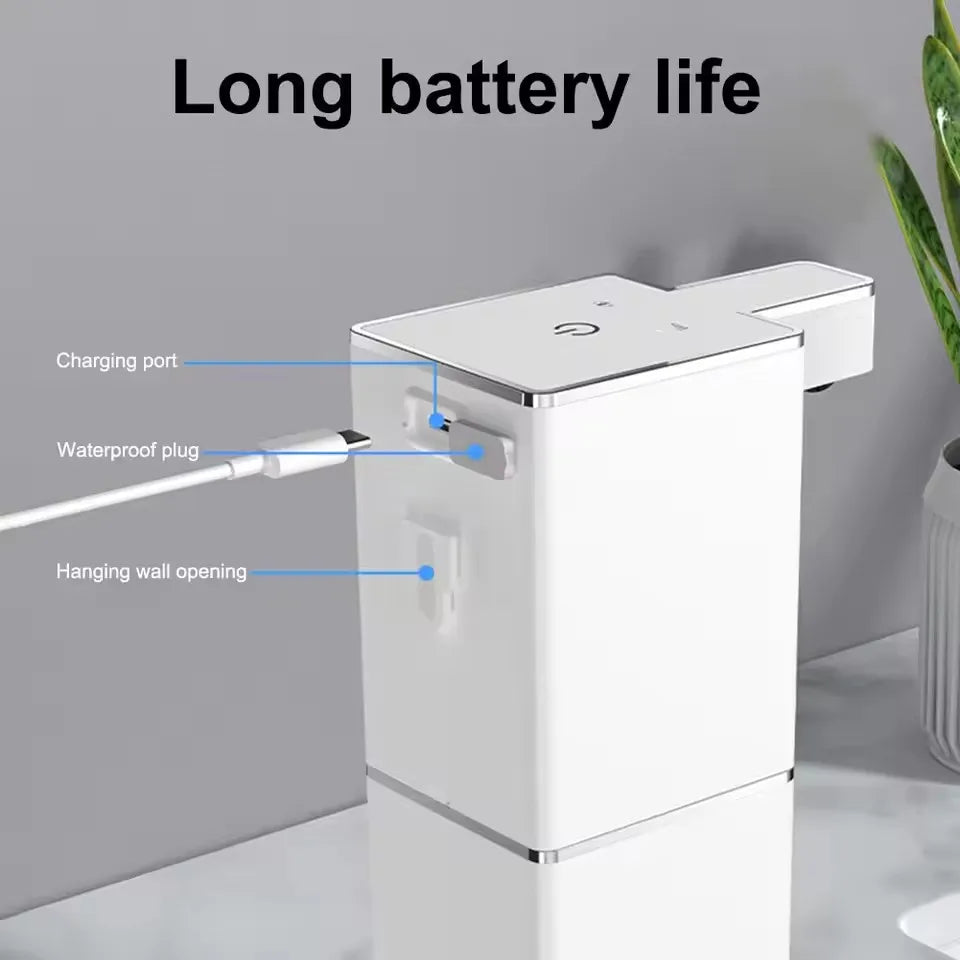 Wall-Mounted Touchless Automatic Soap Dispenser — 380ml (12.8 fl oz) Rechargeable Infrared Foam & Liquid Dispenser for Kitchen & Bathroom