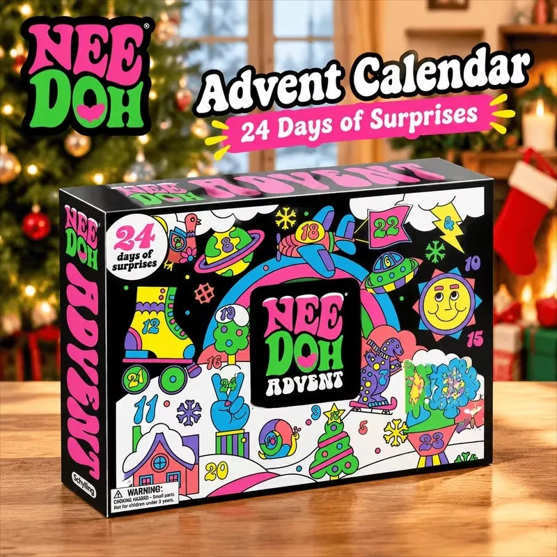 24-Day 3D PVC Sensory Squeeze Advent Calendar for Adults - Stress Relief Christmas Countdown