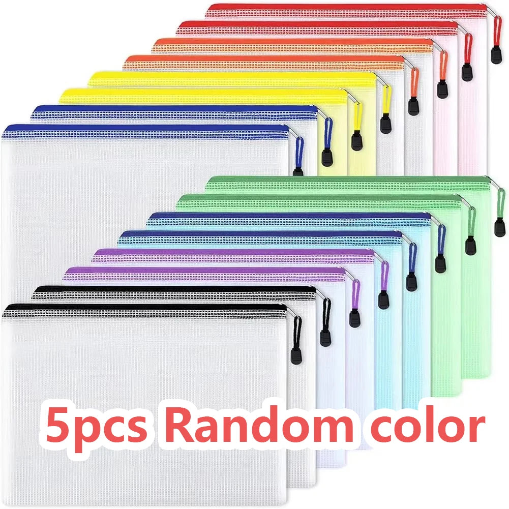 10-Pack A4 Zipper Bags – Multi-Color Waterproof PVC File Organizers for Travel, Office & Home Storage