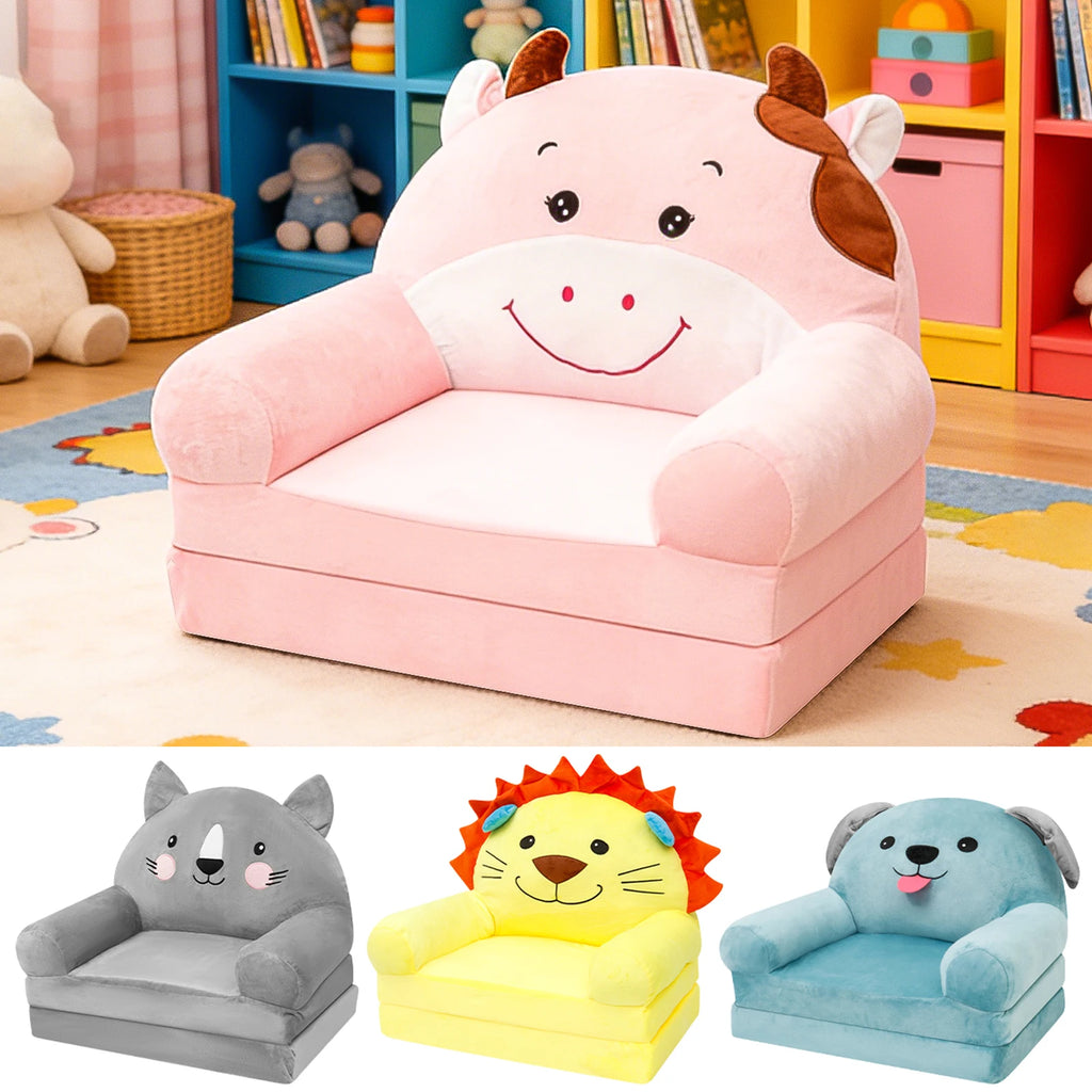 Foldable Kids Sofa Toddler Armchair (Ages 1-4) – Foam-Filled Convertible Seat & Sleeping Mat for Reading Nursery Bedroom