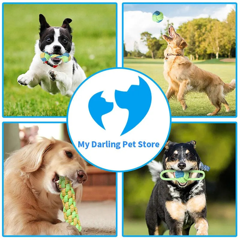 Bite-Resistant Rope Knot Chew Toy for Dogs & Cats — Teeth Cleaning, Boredom Relief & Training (4-Pack / 7-Pack)