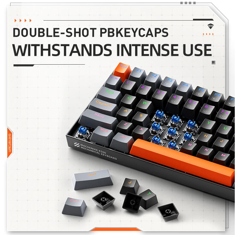 75% TKL 84-Key Hot-Swappable Mechanical Gaming Keyboard — Wired USB-C, Doubleshot PBT Keycaps, 6-Color Backlight