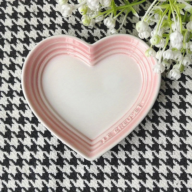 Heart-Shaped Ceramic Pet Bowl 12 cm (4.7 in) – Wide Anti-Vomiting Design for Small Cats & Dogs