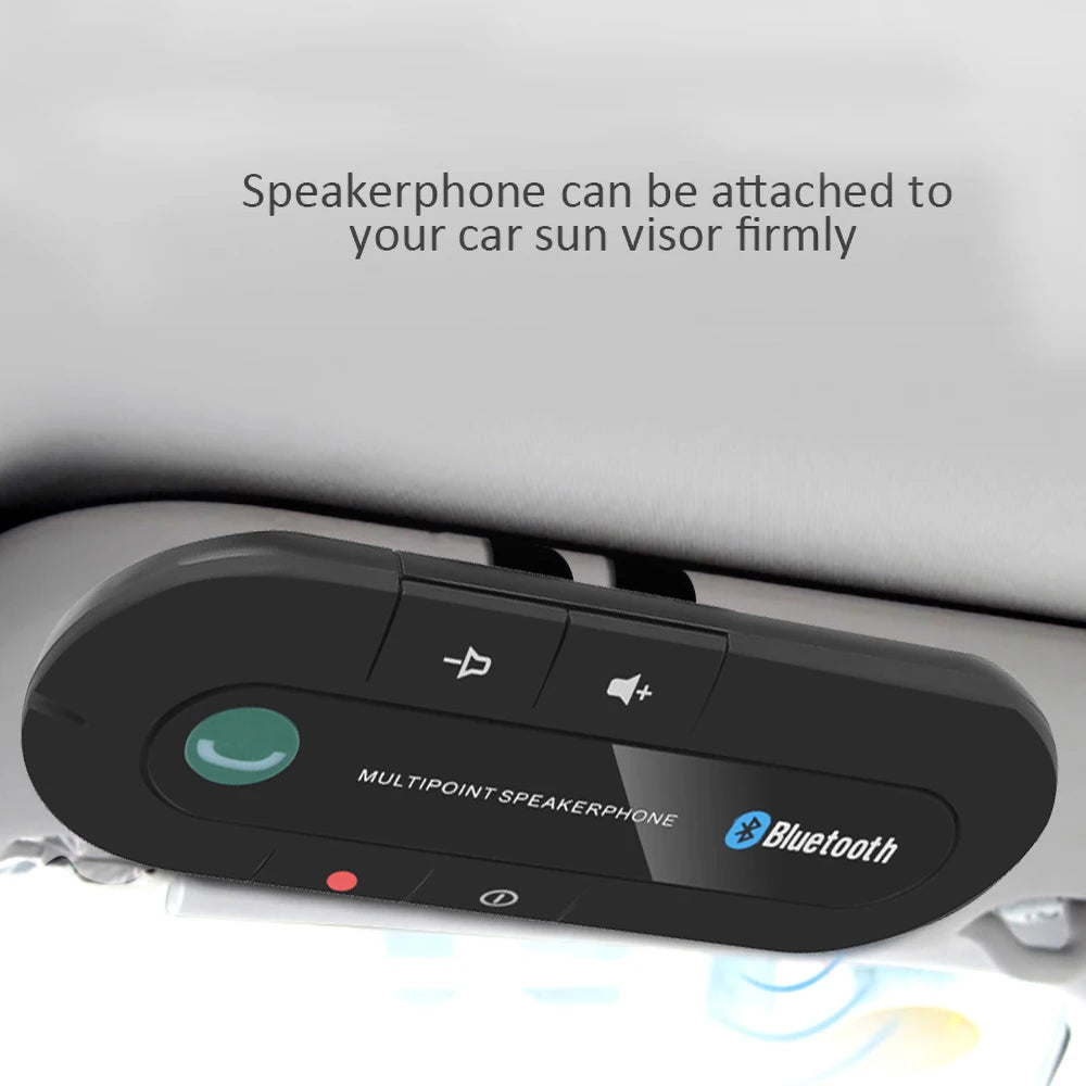 Bluetooth Car Speaker Handsfree Sun Visor Clip Wireless Speakerphone with Mic - Bluetooth 4.1, 2W, 20H Talk Time, USB Charging