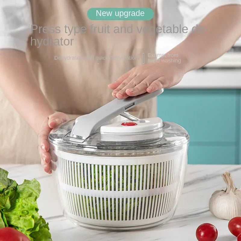 Press-Spin Salad Spinner & Vegetable Dryer - Salad Washer and Dehydrator (21 x 16 x 15 cm / 8.3 x 6.3 x 5.9 in)