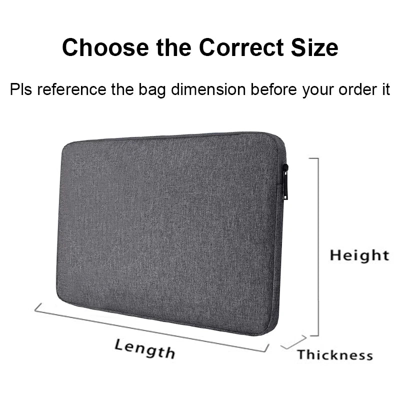 Waterproof Canvas Laptop Sleeve — Padded Protective Case for 11/12/13/14/15/15.6-inch (28–40 cm) Laptops