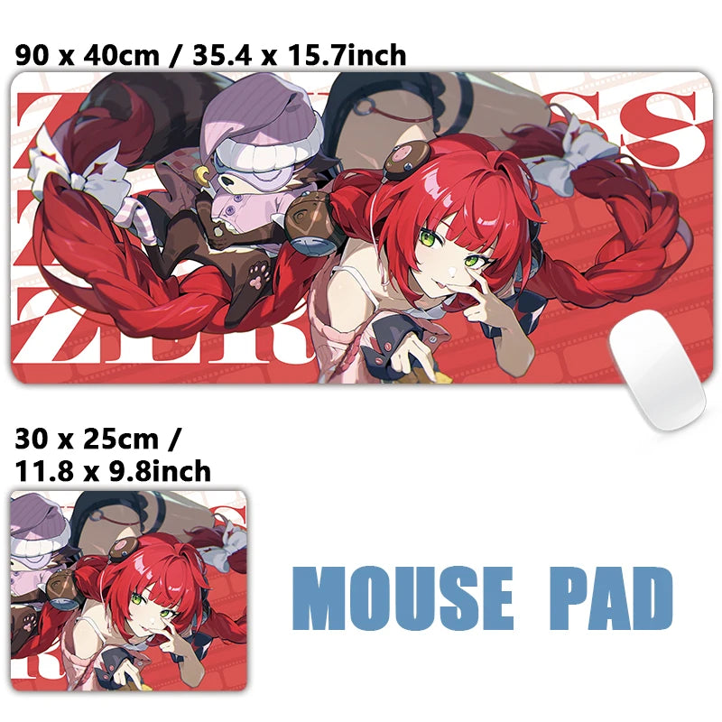 XXL Anime Gaming Mouse Pad – Hoshimi Miyabi & Evelyn Ellen Desk Mat, Large Keyboard Mousepad with Non-Slip Silicone Base