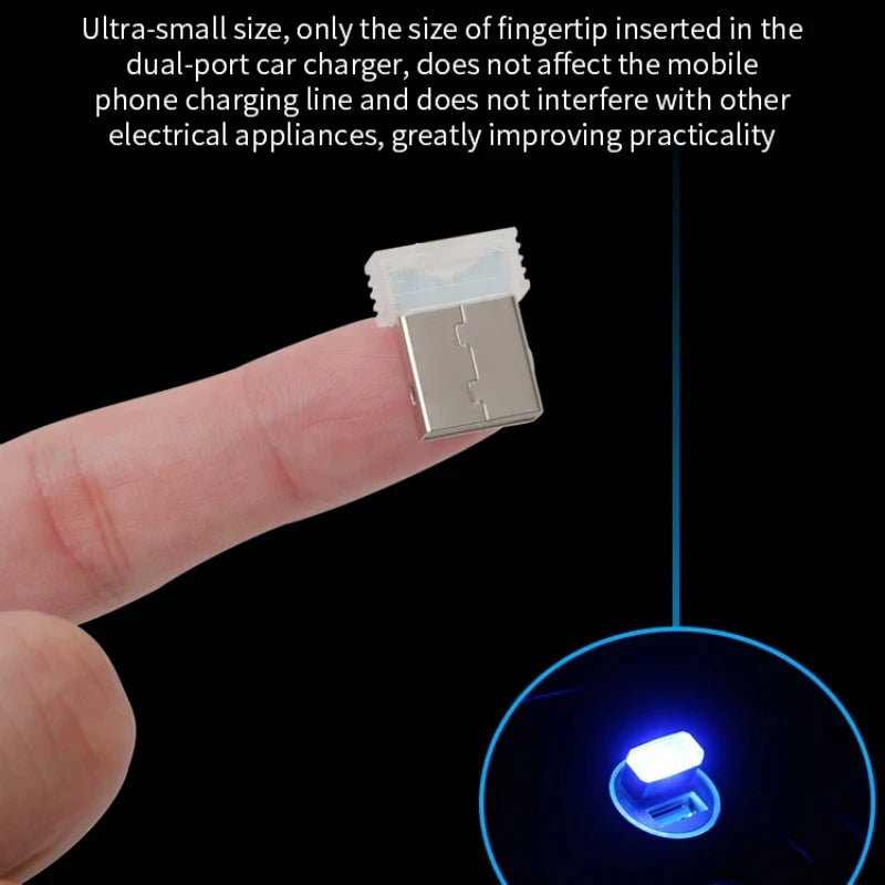 Mini USB LED Car Ambient Light - Colorful Interior Atmosphere Lamp with Emergency Mode