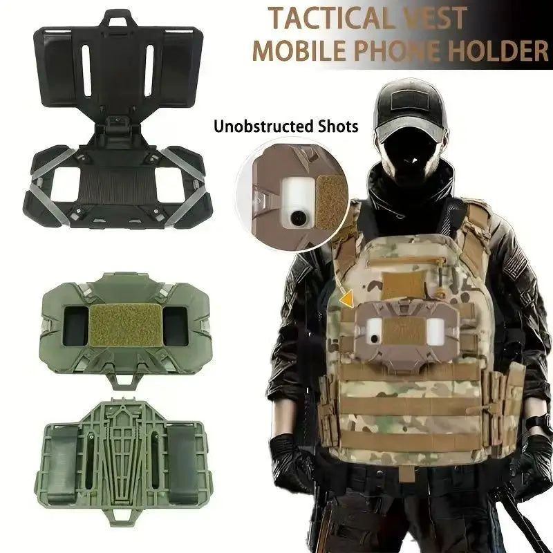 Foldable Tactical Phone Chest Mount MOLLE Admin Panel Navigation Board Organizer for Hunting Vests & Backpacks