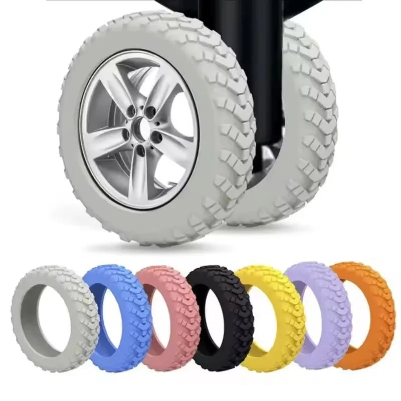 8-Pack Silicone Luggage Wheel Covers – 5 cm (2.0 in) Noise-Reducing Suitcase Caster Protectors