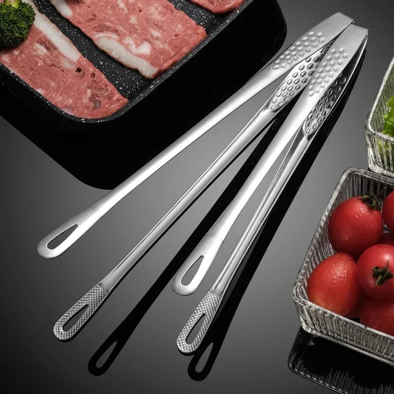 Stainless Steel Kitchen & BBQ Tongs – 9.4 in/11 in (24/28 cm) Grill, Serving & Cooking Tweezers