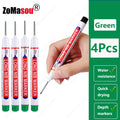 20mm Long-Head Deep Hole Marker Pens - Waterproof Fast-Dry Oil Markers for Wood, Metal & Glass (Red/Black/Blue/Green)