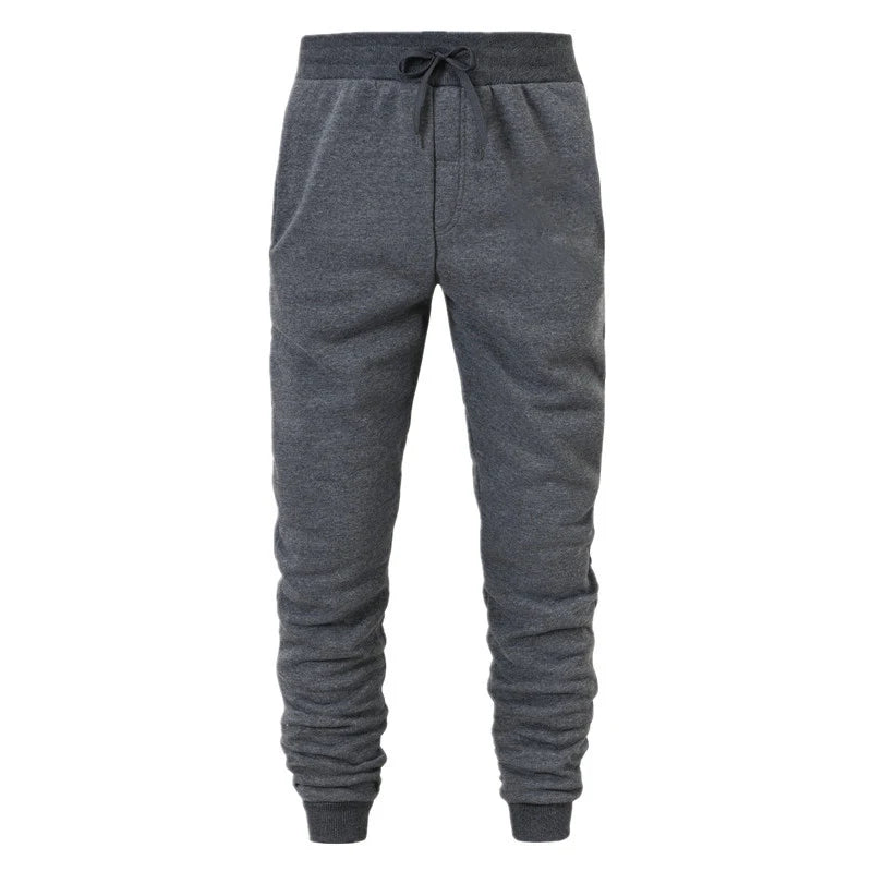 Men's Ankle-Length Knit Polyester Drawstring Sweatpants with Pockets - Casual Smart-Casual Joggers