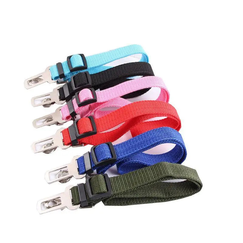 Adjustable Dog Car Seat Belt Leash 17-29 in (43-74 cm) Nylon Safety Restraint with Quick-Release Breakaway Clip