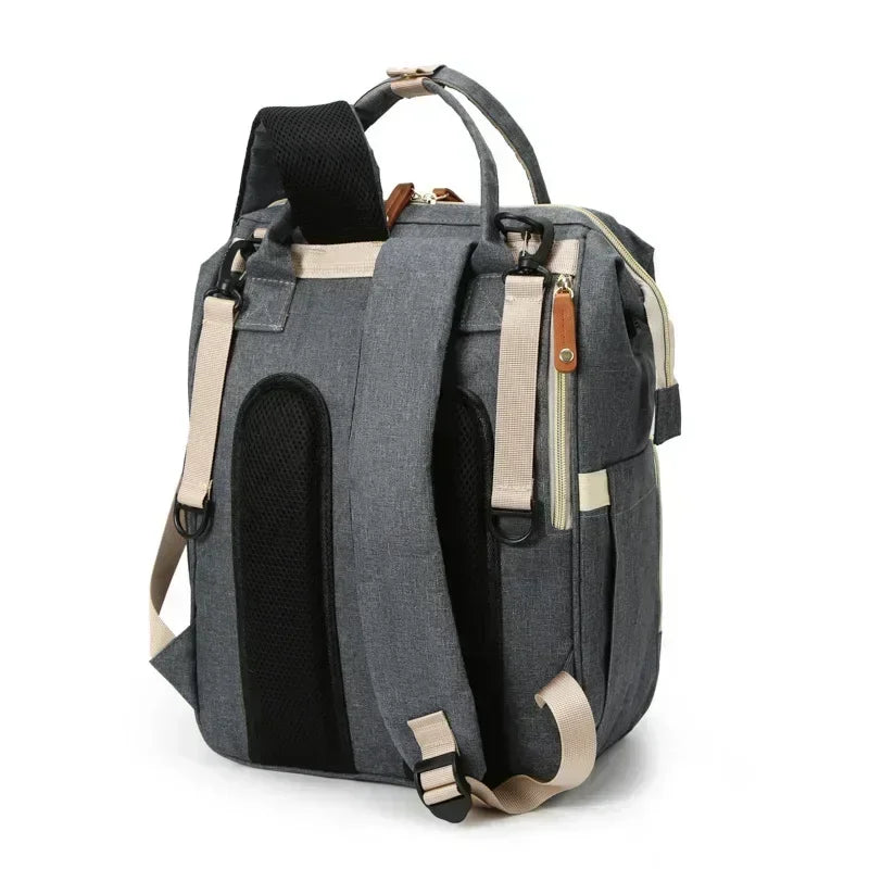 Large Waterproof Diaper Bag Backpack with USB Charging Port – 20–35L Maternity Nappy Bag with Insulated Bottle Pockets & Wet/Dry Separation