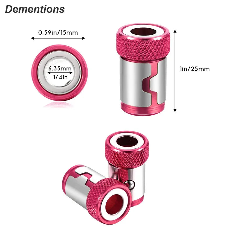 Magnetic Bit Holder Ring 1/4-Inch (6.35mm) Alloy Screwdriver Bit Magnetizer