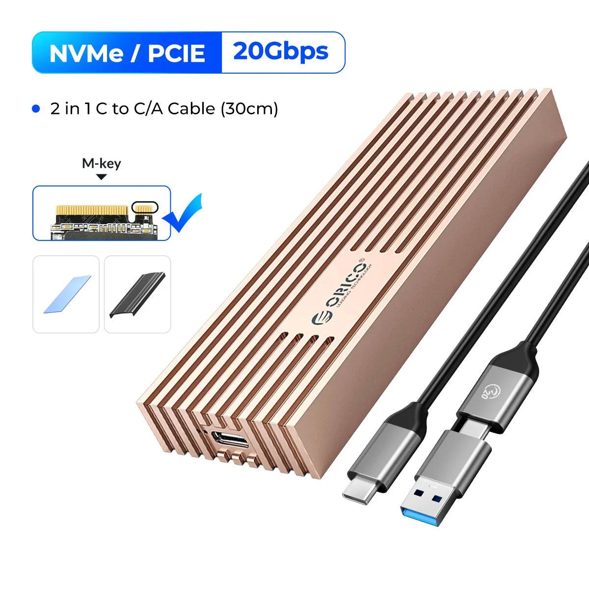 USB4 40Gbps NVMe M.2 SSD Enclosure — USB-C External PCIe 3.0 x4 Case (Thunderbolt 3/4 Compatible)