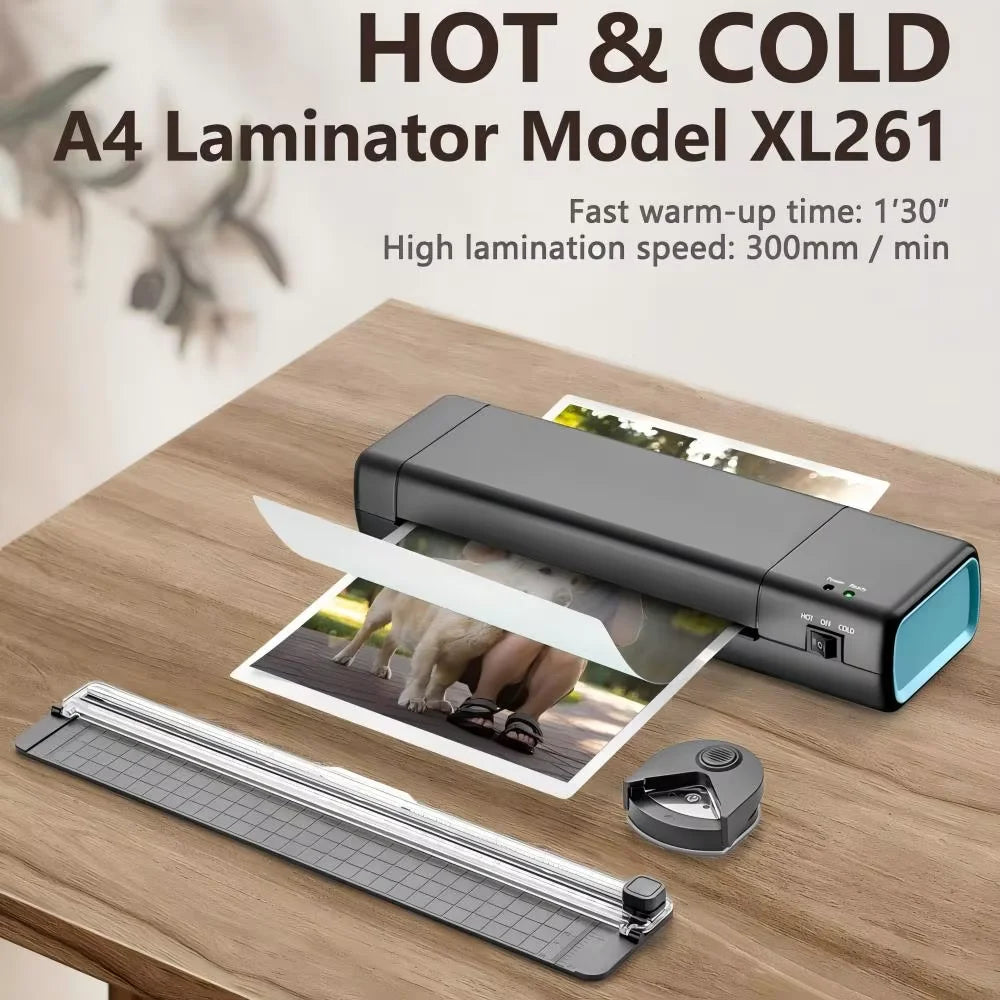 9-Inch (22.9 cm) Hot & Cold Laminator for A3/A4 Documents — 90-Second Fast Preheat, ABS Jam-Release, Portable Home & Office