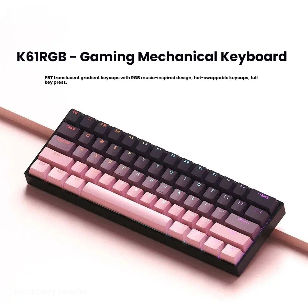 Mini USB Wired Hot-Swappable Mechanical Gaming Keyboard with Detachable Cable