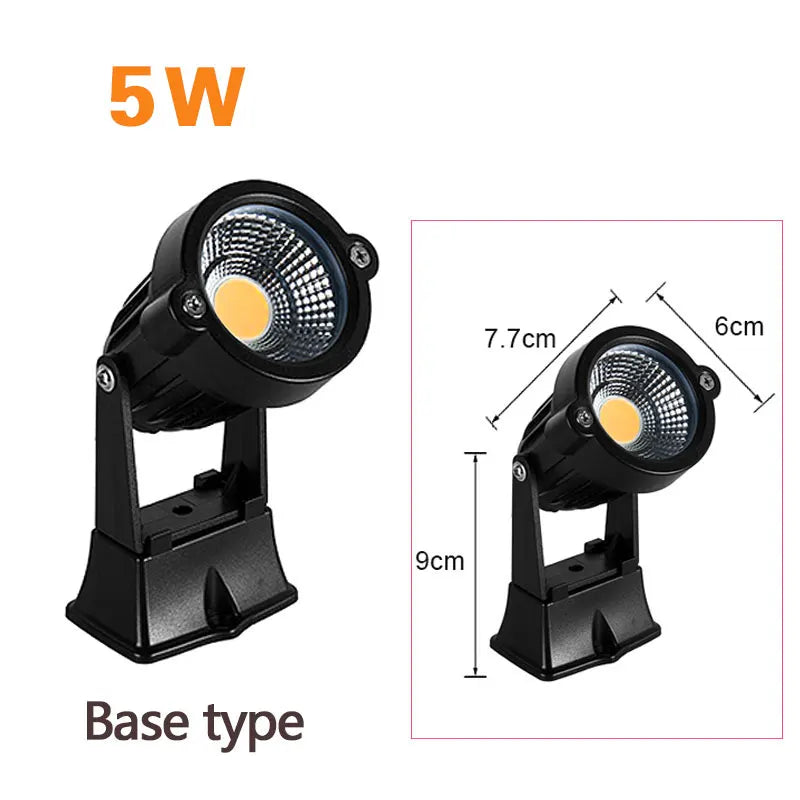 LED COB Spike Garden Path Light - 5W–20W Waterproof Outdoor Lawn Spotlight, AC85–265V / DC12–24V