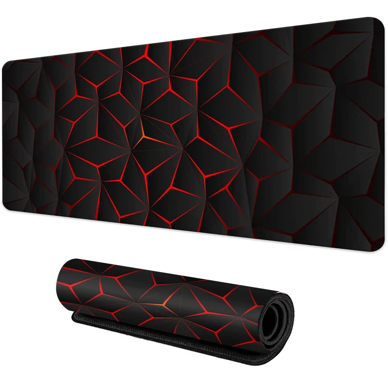 Large Gaming Mouse Pad Red Blue Gradient Non-Slip Rubber Sewn Edge Desk Mat for Keyboard & PC