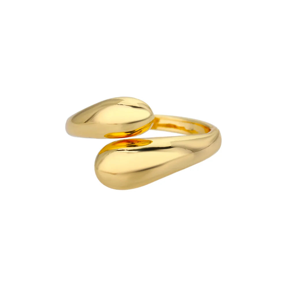 316L Stainless Steel Gold-Tone Women's Ring – Hypoallergenic Classic Tension-Set Wedding & Couple Ring