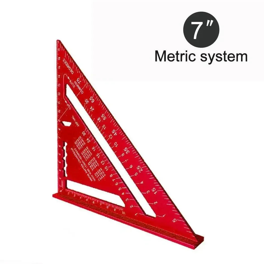 7-Inch (178 mm) Aluminum Speed Square with Inch/Metric Scales — Precision Carpentry & Woodworking Tool