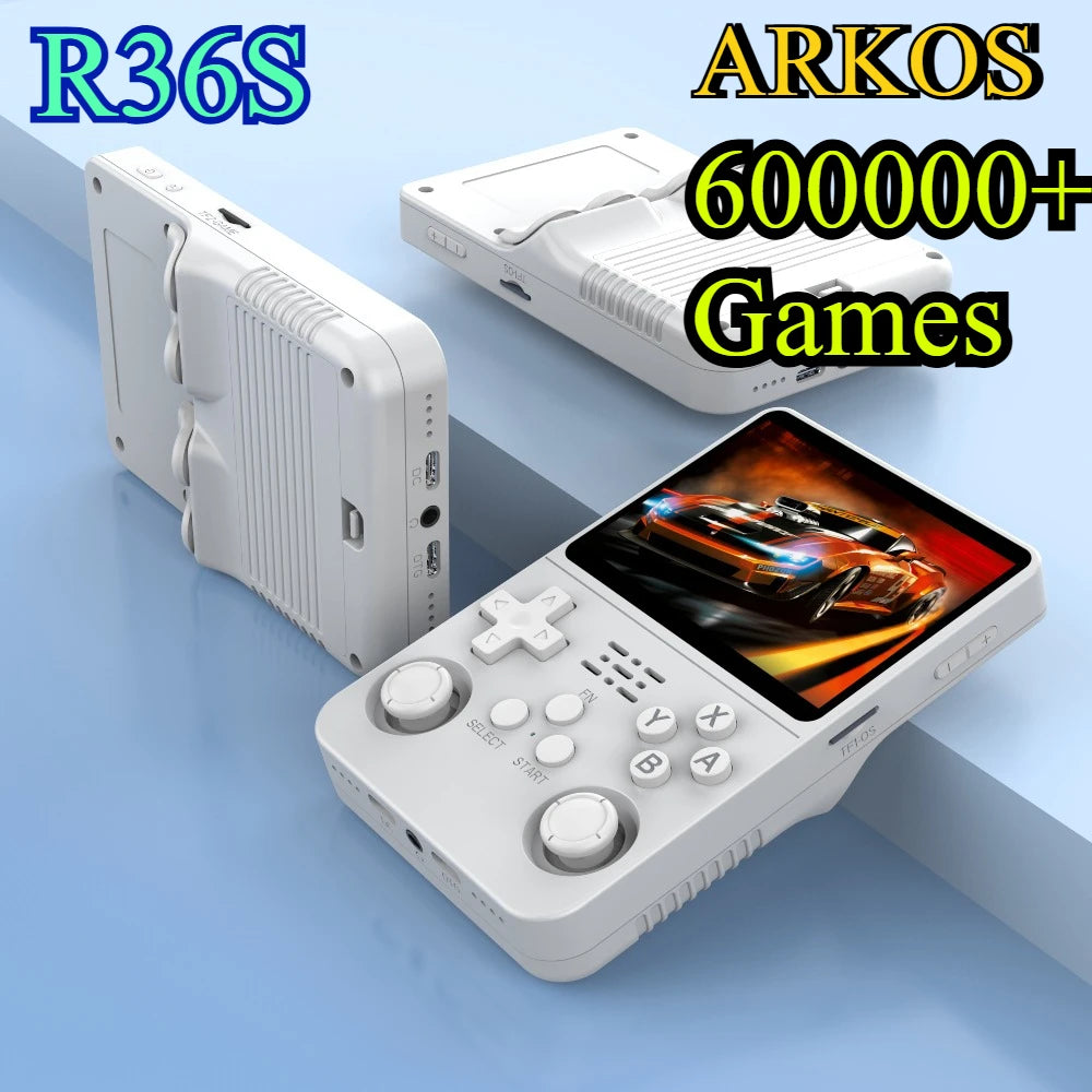 Retro Handheld Game Console 3.5" IPS (8.9 cm) 64GB Portable Linux Player, Preloaded 15,000+ Games, USB-C Charging