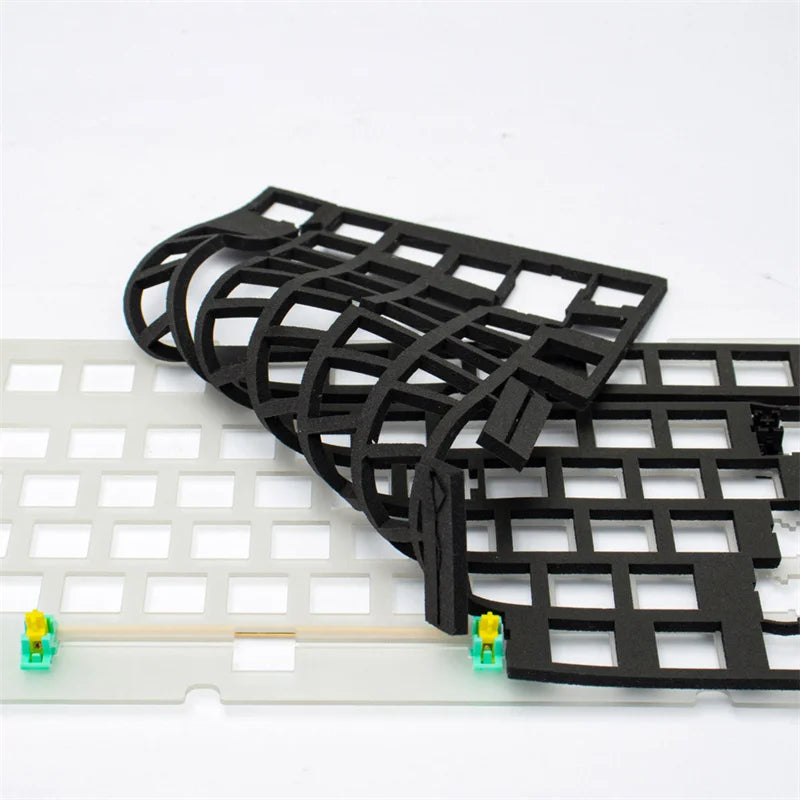 Poron Sandwich Foam Keyboard Dampening Pads — Soft Sound-Absorbing Switch Dampeners for 60/61/63/64/68/75/84/87/96/98/100/104/108-Key Layouts