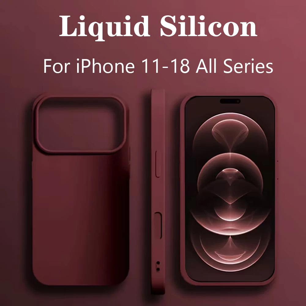 Liquid Silicone Full-Coverage iPhone Case — Shockproof Soft Matte, Anti-Fingerprint & Anti-Scratch