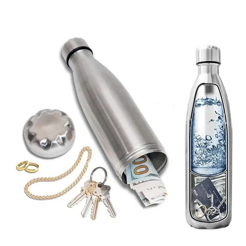 750ml (25.4oz) Diversion Water Bottle with Secret Compartment — Portable Stash, Pill Organizer & Money/Key Safe