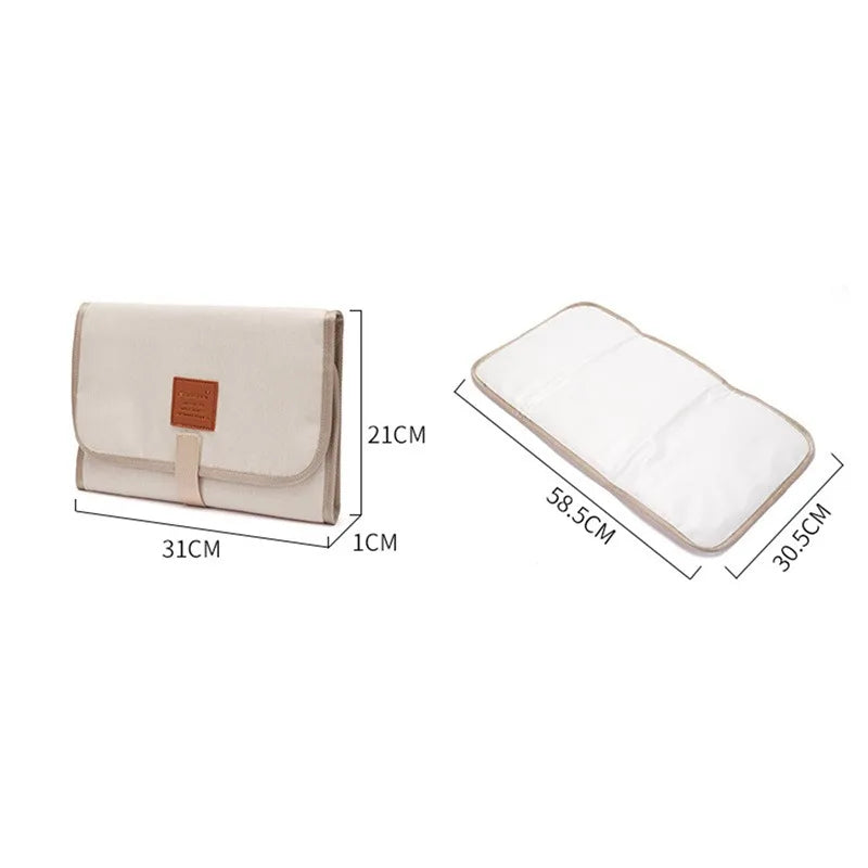 Foldable Waterproof Baby Changing Pad - Portable Newborn & Toddler Diaper Mat, 58.5×30.5 cm (23×12 in), Oxford Fabric