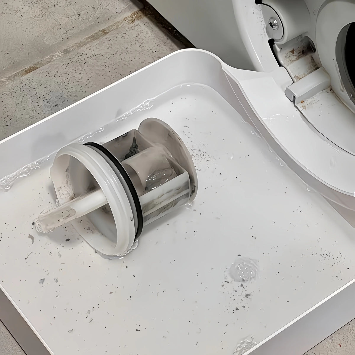 Washing Machine Drain Water Collection Tray with Lint Filter No-Overflow Drip Tray for Laundry Room