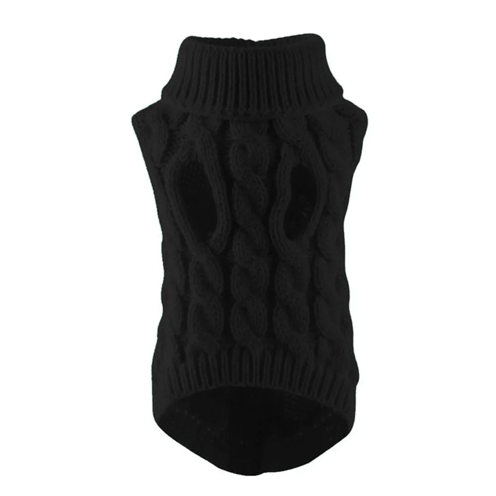 Knitted Cable Dog Sweater - Warm Autumn/Winter Pullover for Small Dogs