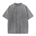 Men's Summer Cotton Distressed Drop Shoulder T-Shirt Loose Breathable Casual Tee