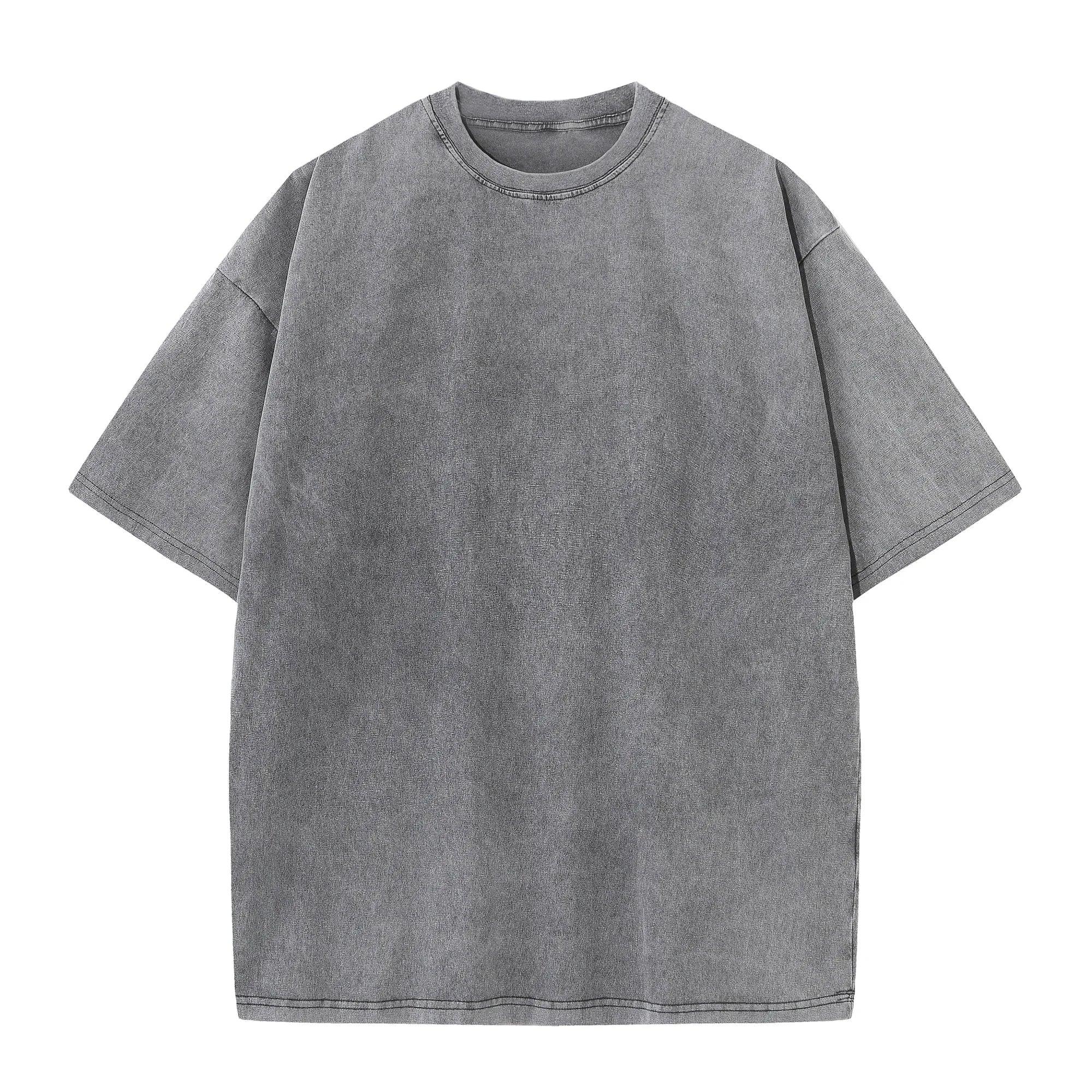 Men's Summer Cotton Distressed Drop Shoulder T-Shirt Loose Breathable Casual Tee
