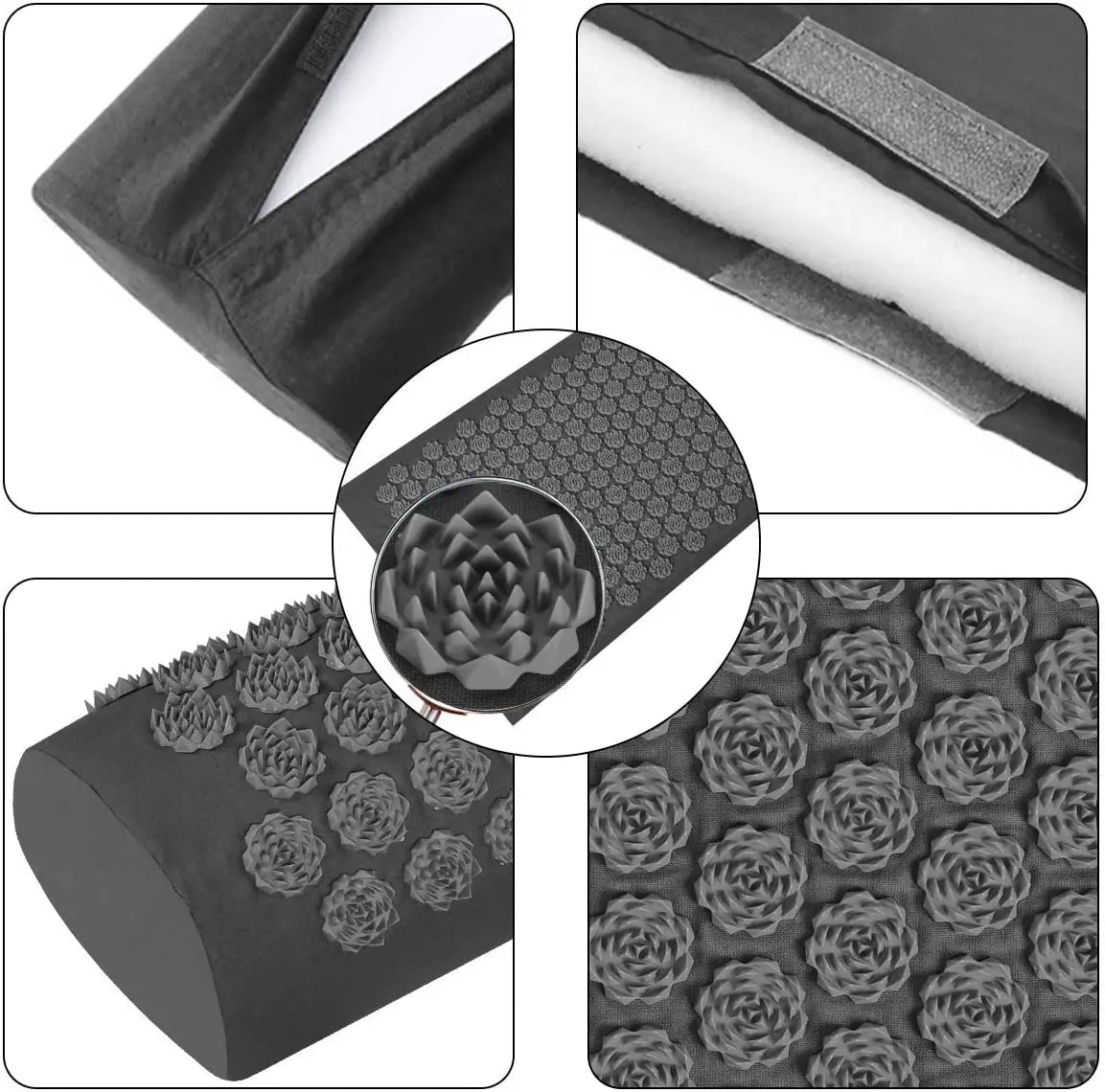 Shiatsu Acupressure Mat & Neck Pillow - Spike Massage Pad for Back, Neck & Feet | Yoga Pilates Relaxation