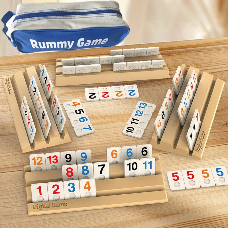 Travel Game Set: Portable Rummy, Mahjong & Number Card Games for Adults — Party & Leisure