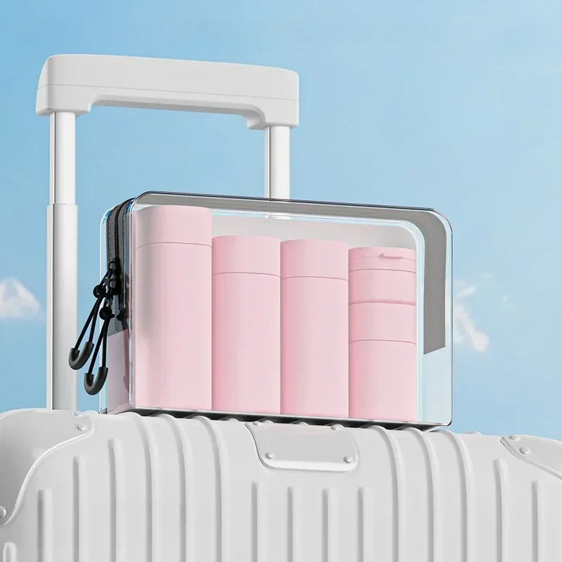 5-Piece Travel Bottle Set – Soft-Touch Refillable Toiletry Dispensers (100ml/3.4oz, 80ml/2.7oz, 50ml/1.7oz, 15ml/0.5oz) – Assorted Colors