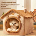 All-Season Pet House Bed Removable Washable Plush Cave for Small Dogs & Cats