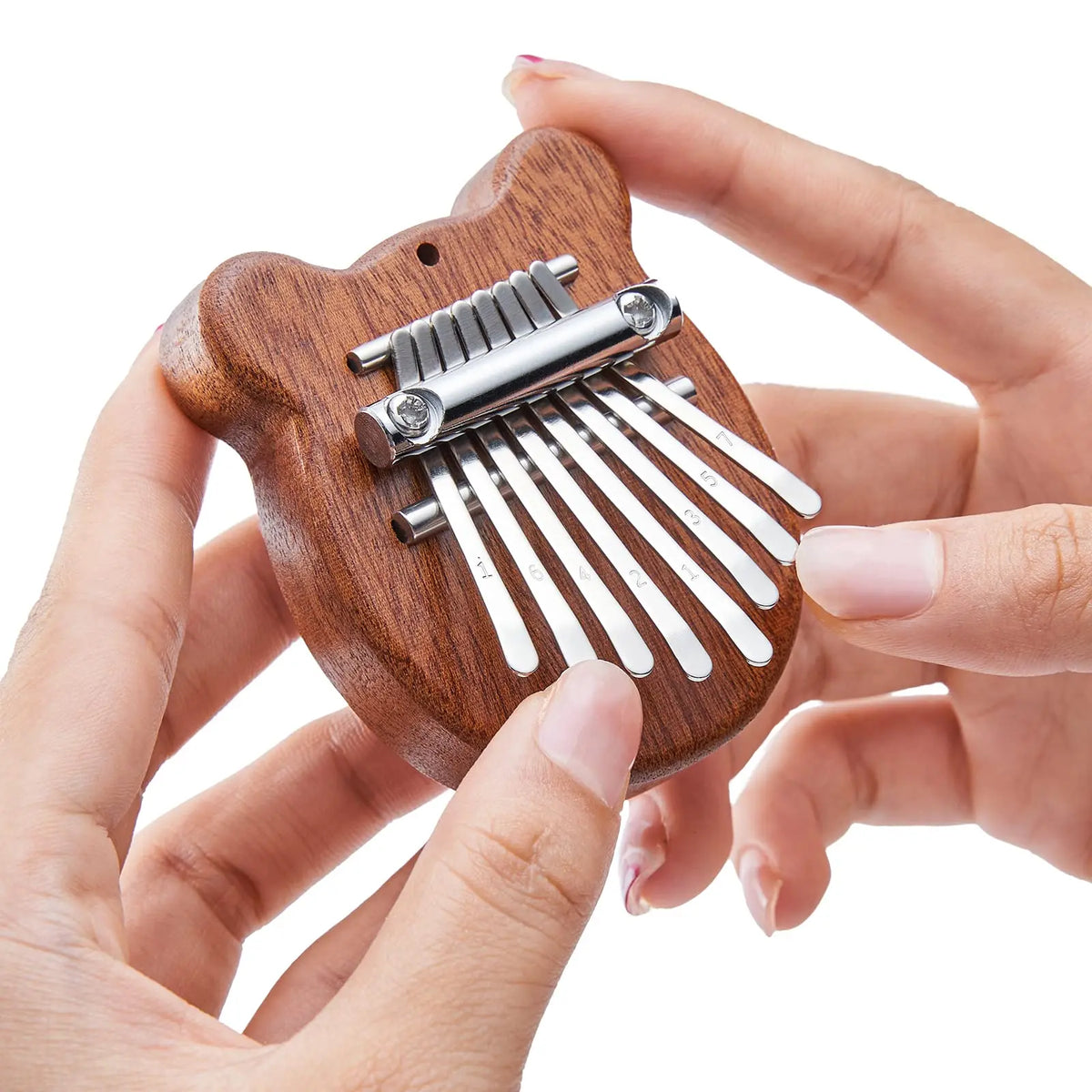 Mini 8-Key Kalimba Thumb Piano Waterdrop Design Portable with Lanyard Kids Gift