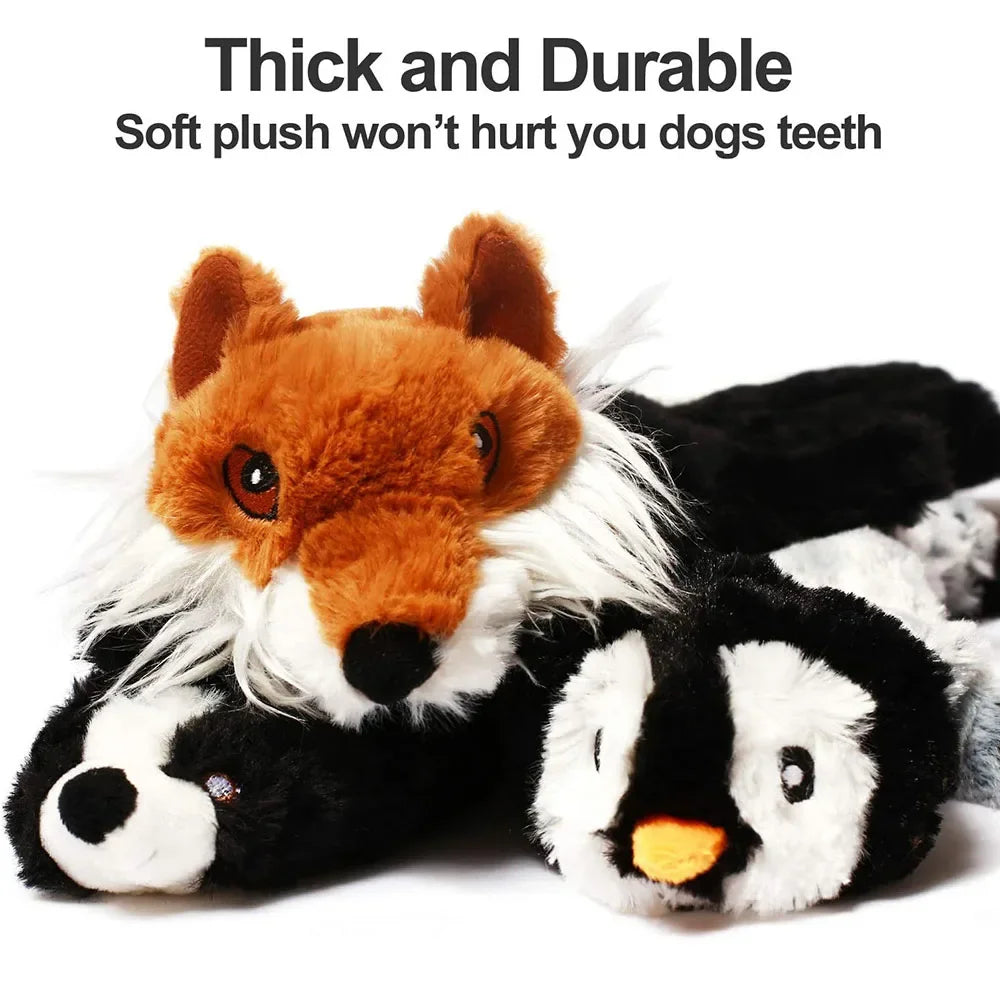 45cm (17.7in) Lifelike Plush Squeaky Dog Toy — No Stuffing Durable Crinkle Chew Toy with Built-In Squeakers