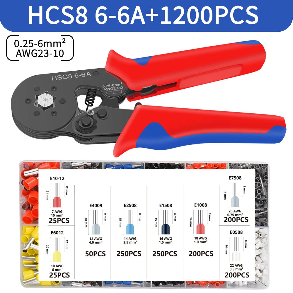 Ferrule Crimping Pliers – Mini Wire End Crimper for Tube Terminals, Carbon Steel Electrical Repair Tool