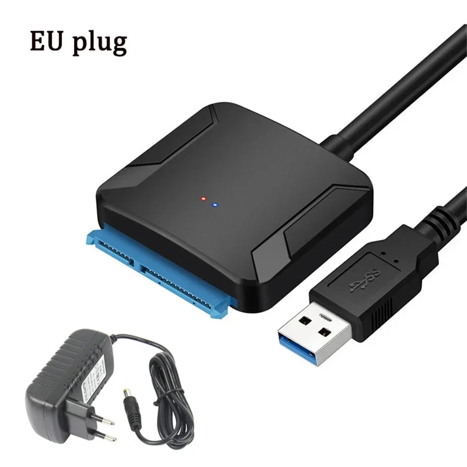 USB 3.0 to SATA Adapter Cable for 2.5-inch & 3.5-inch HDD/SSD - 5Gbps External Converter with 12V Power Adapter