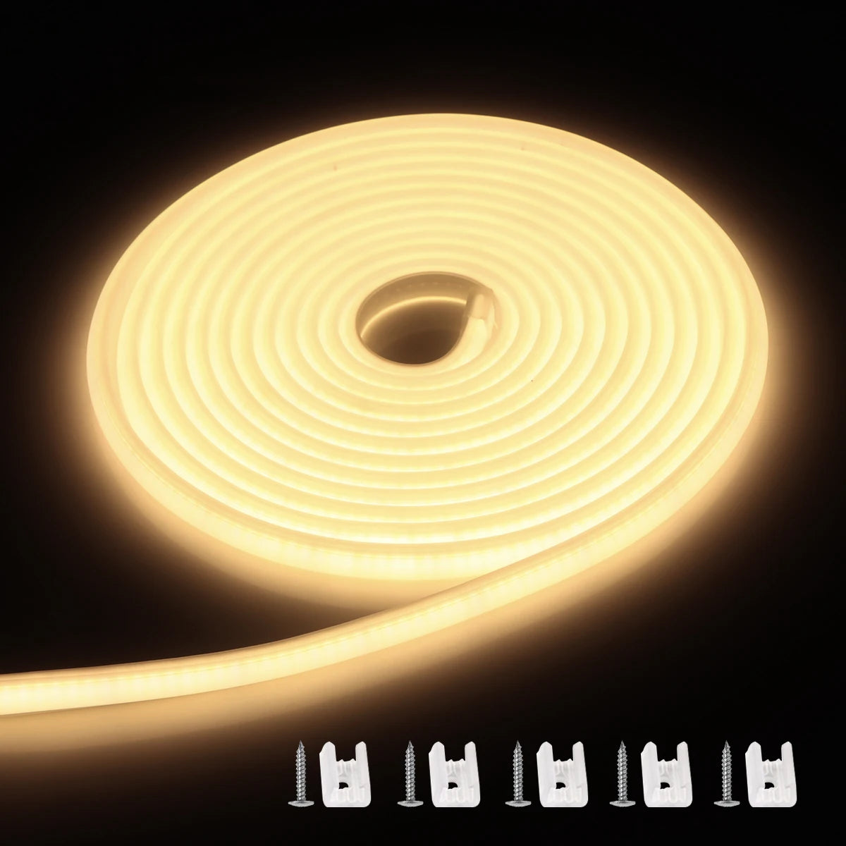 COB LED Strip Light 320 LEDs/m Super Bright RA90 IP67 Waterproof Flexible Tape Light 220V/110V with EU & US Plug, 1–35 m (3.3–115 ft)