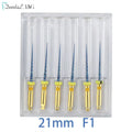 Gold-Coated NiTi Rotary Root Canal Files 6-Pack - Endodontic Files 19mm (0.75in) & 21mm (0.83in)