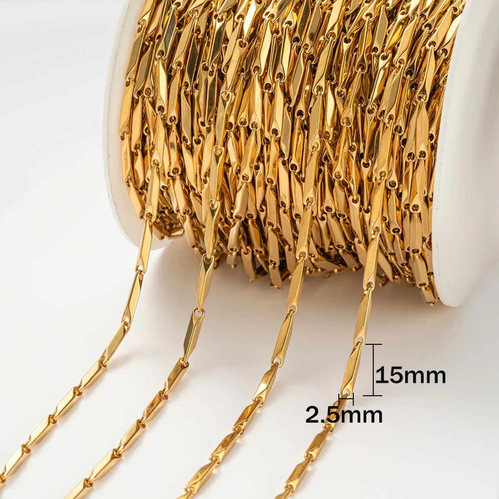 1 Meter (39.4 in / 3.28 ft) Stainless Steel Flower Clover Chain for DIY Necklace Bracelet Jewelry Making Accessories No Fade