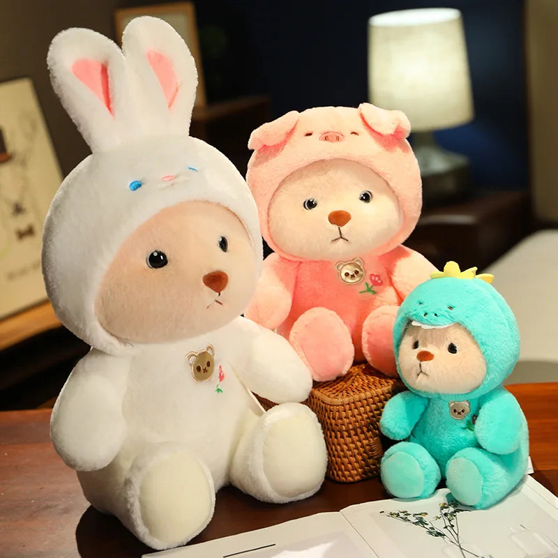 25/35cm (9.8/13.8 in) Anime Cosplay Joint Plushies Bear, Bunny, Duck, Shark and Pig Soft Stuffed Dolls for Girls